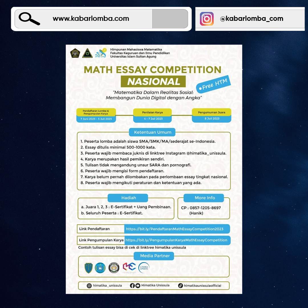 Math Essay Competition Nasional 2023