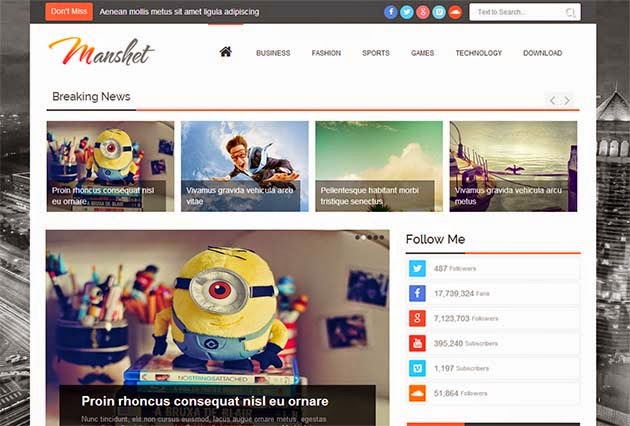 Manshet Responsive Blogger Template