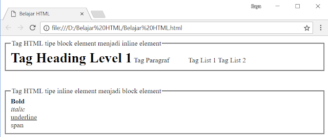  Pada artikel kali ini kita akan membahas perbedaan kedua jenis tipe tag HTML ini Perbedaan Tag Bertipe Block Element Dengan Inline Element Dalam HTML
