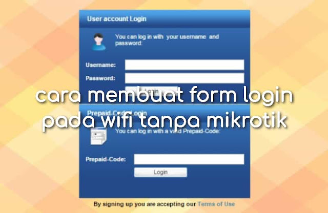 cara membuat form login pada wifi tanpa mikrotik