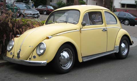 the car appeared out of no wherebehold an old yellow volkswagen