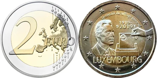 Luxembourg 2 euro 2019 - 100 years of Universal Suffrage