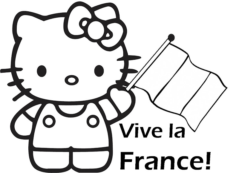 VIVE LA FRANCE COLORIAGE - HELLO KITTY title=