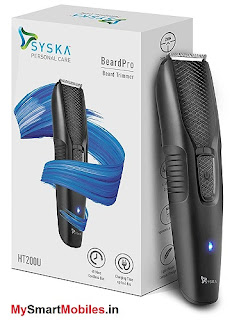 SYSKA HT200U Beard Pro Trimmer Runtime: 40 Mins Cordless Use (Black)