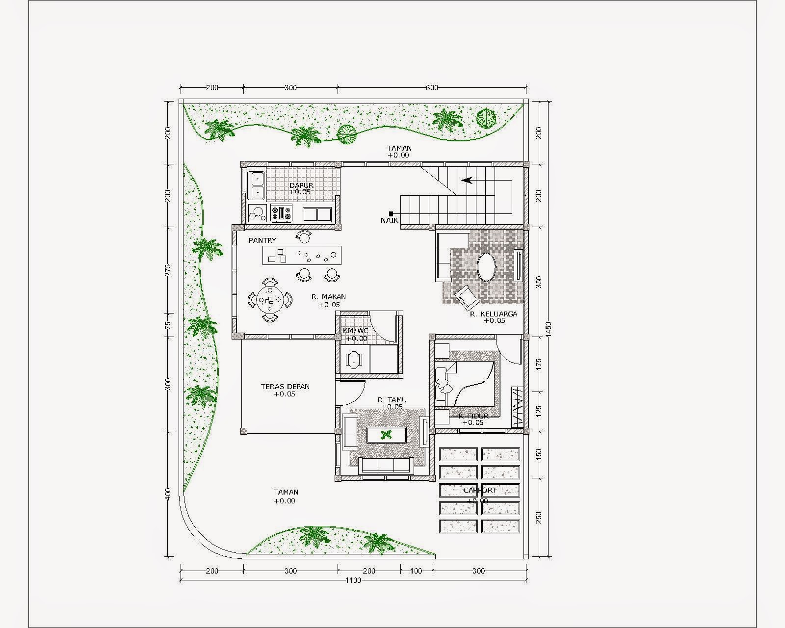 Contoh Gambar Denah Rumah Minimalis Menggunakan Autocad Griya Bagus