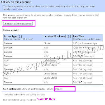 Gmail Account Activity