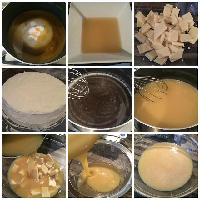Photographs of the steps for Making the Mirror Glaze