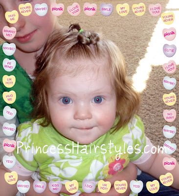 infant girl heart hair