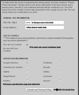 Membuat Privacy Policy 