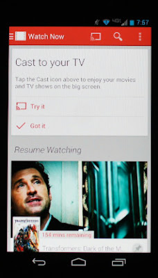 casting youtube videos to your HDTV via chromecast android app