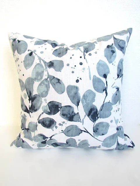 blue eucalyptus pillow cover