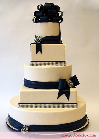 Blue fondant was used to create this wedding cake from Tartlets in North 