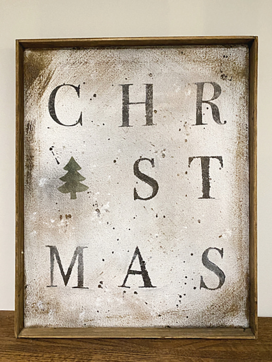 finished grungy christmas sign