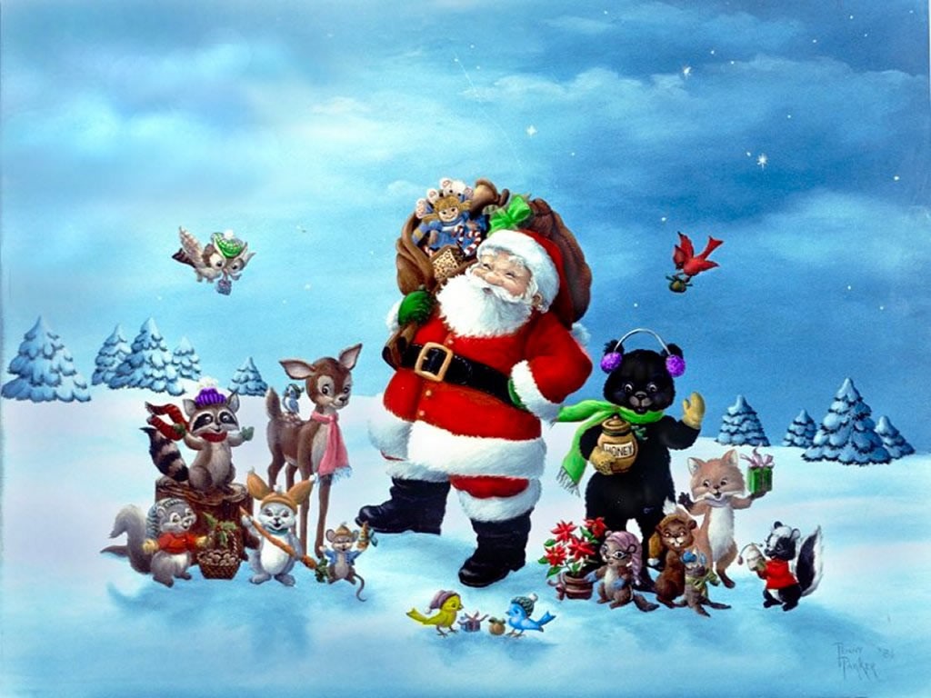Santa Claus Cartoon Wallpaper
