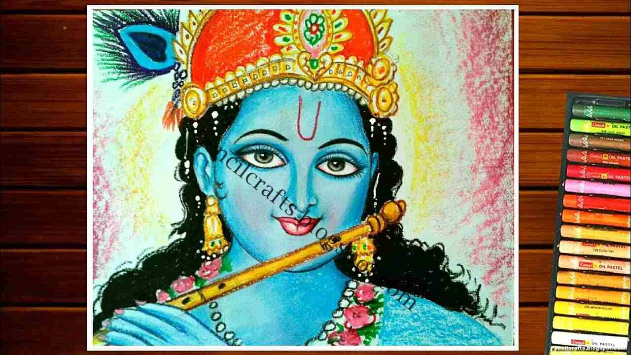 Easy and Simple Beautiful Pencil Drawings of Krishna