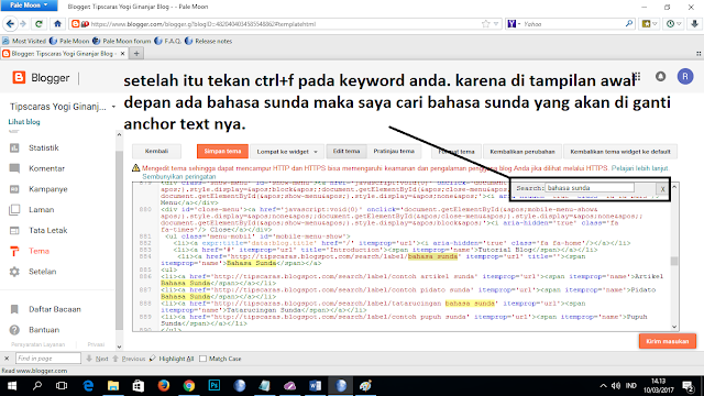 mencari di html untuk mengganti anchort text