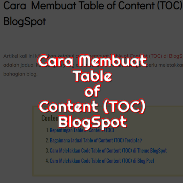 Cara Membuat Table of Content (TOC) di BlogSpot