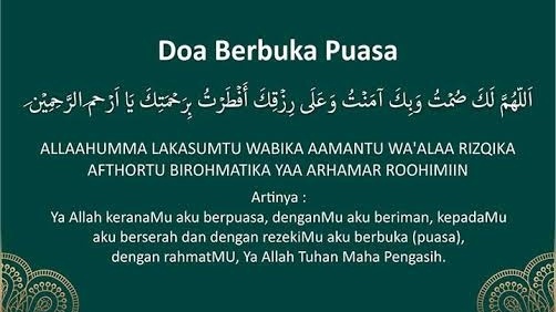 Doa Buka Puasa Ramadhan