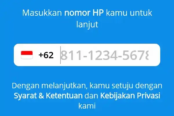 tambahkan nomor hp untuk daftar dana