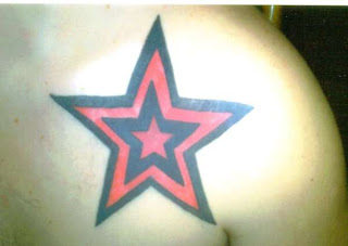 Red and Black Star Tattoo Design