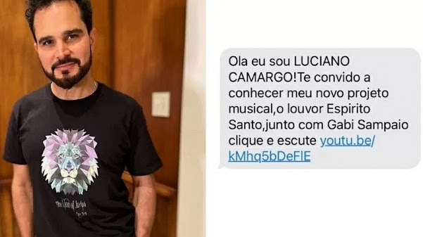 SMS divulgando louvor de Luciano Camargo intriga internautas