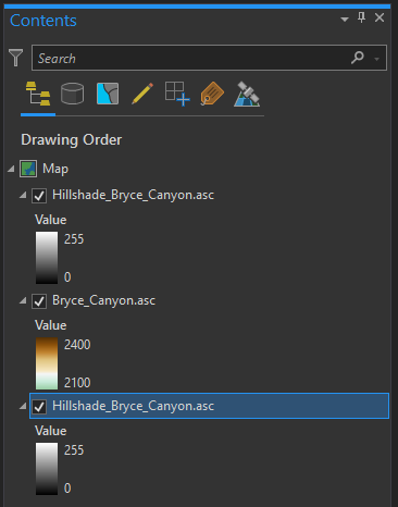 Duplicate the hillshade layer