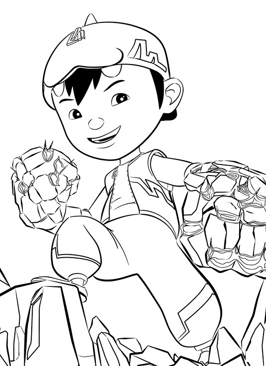 Sketsa Gambar Mewarnai Kartun Boboiboy Halilintar Terbaru 