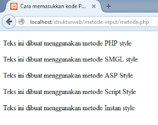 cara memasukkan kode php ke html