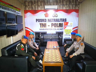 TNI-POLRI di Cilacap Dirikan Posko Bersama, Wujudkan Netralitas Dalam Pemilu 2024