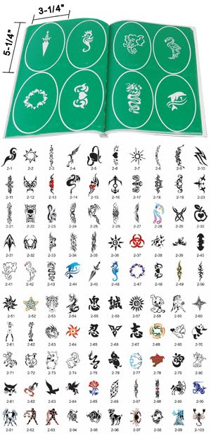 This temporary airbrush tattoo stencils volume 2 comes in a variety of high