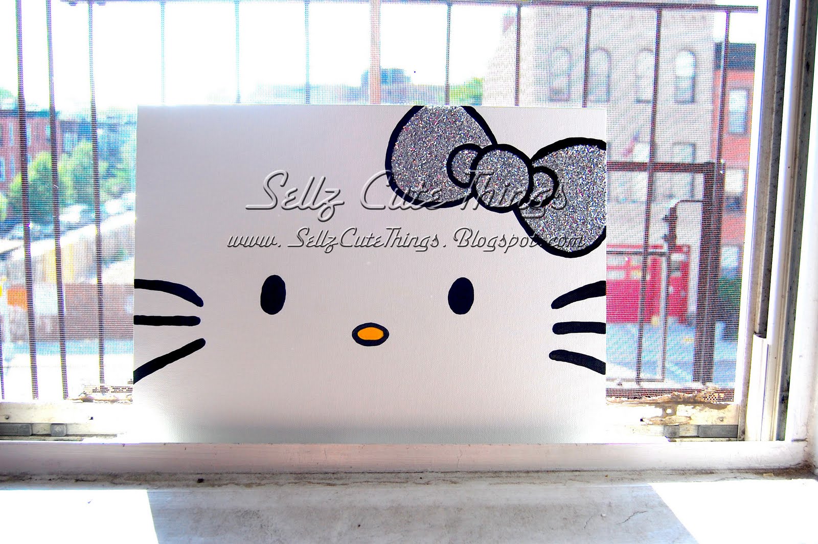 wall decor ideas on pinterest DIY Hello Kitty Canvas | 1600 x 1064
