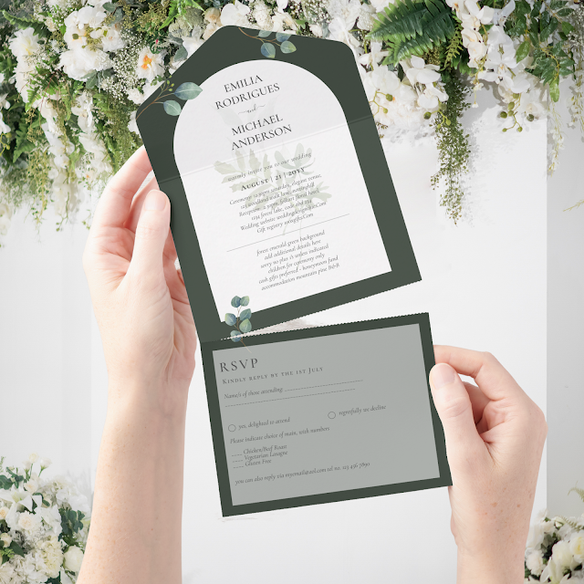 all in one wedding invitations with rsvp card