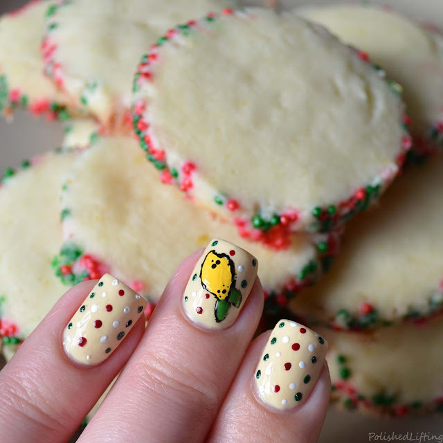 winter lemon nail art