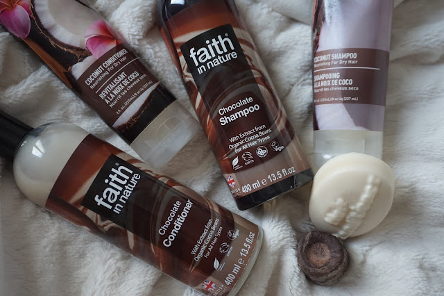 hair_routine_naturelle_vegan_clean_chocolat_faith_in_nature_chocolate_desert_essence_lamazuna_lush_revue_avis_review