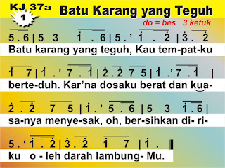 Kord Gitar Kidung Jemaat 37a - Batu Karang yang Teguh