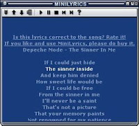 minilyrics Software Untuk menampilkan lirik lagu yang sedang di putar di Winamp