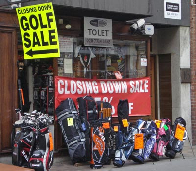 Golf Sale, Maddox Street, closing down