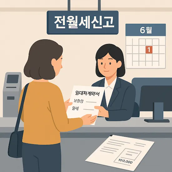 주민센터에서 전월세신고 접수