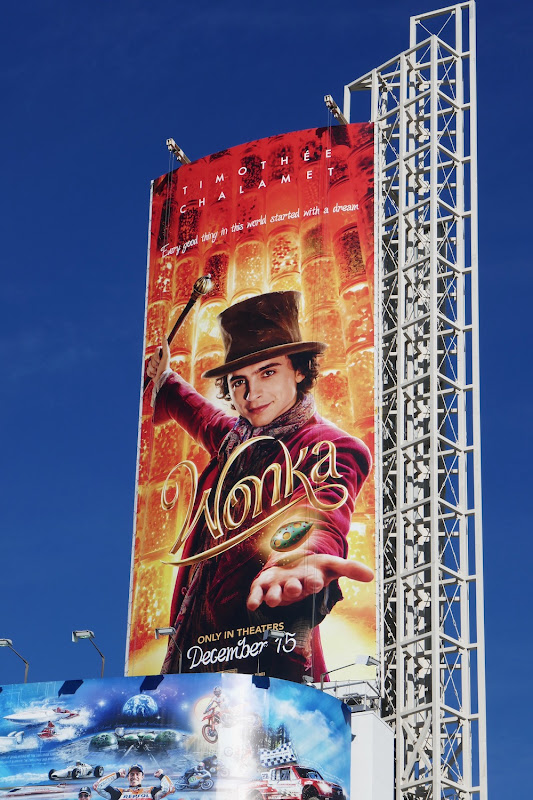 Wonka movie billboard