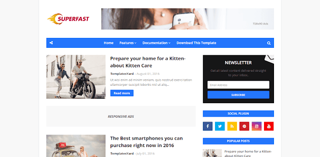 SuperFast - първокласна тема за Blogger