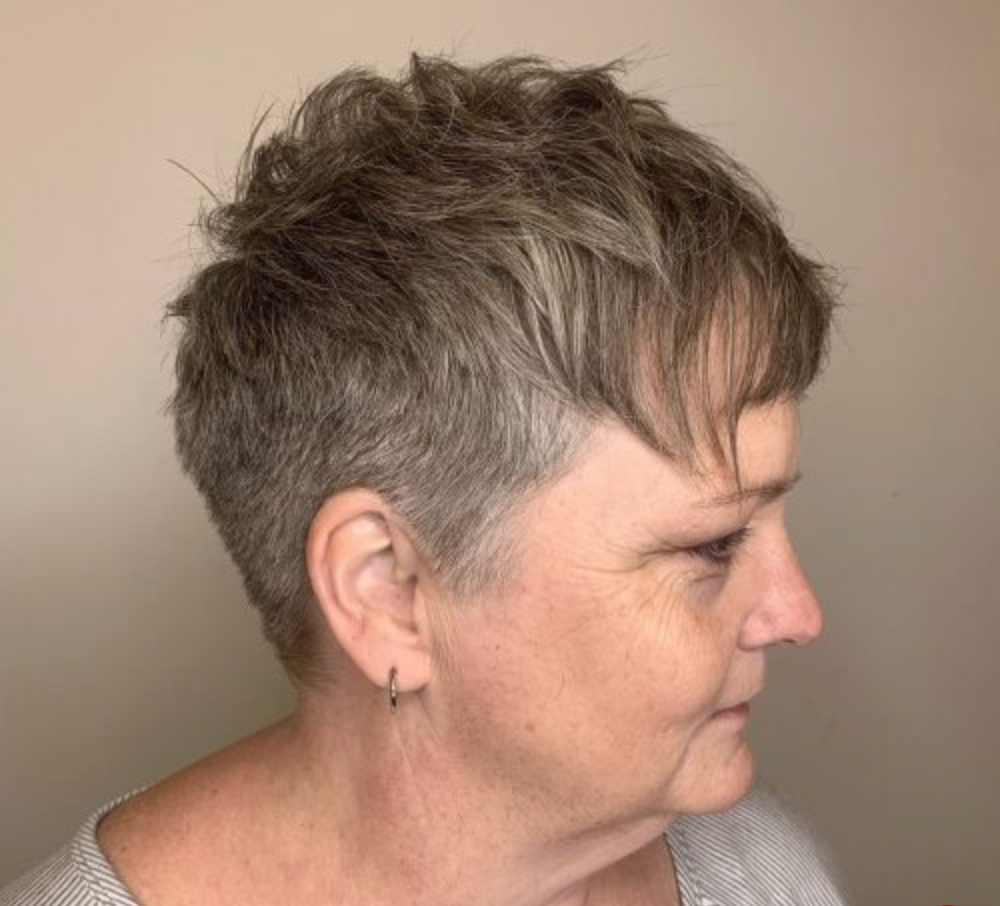 how to cut short hair on an older woman