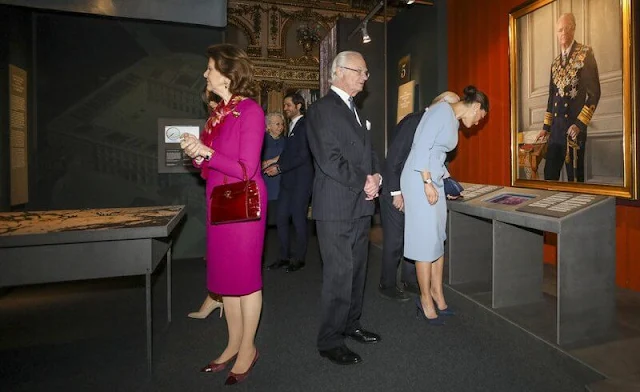 Crown Princess Victoria wore a Jasmyne dress by Andiata. Princess Sofia in Hugo Boss Henryke flounce dress