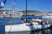 J/111 speedster sailboat at Cannes, France boatshow