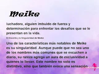 ▷ Significado del nombre Meike