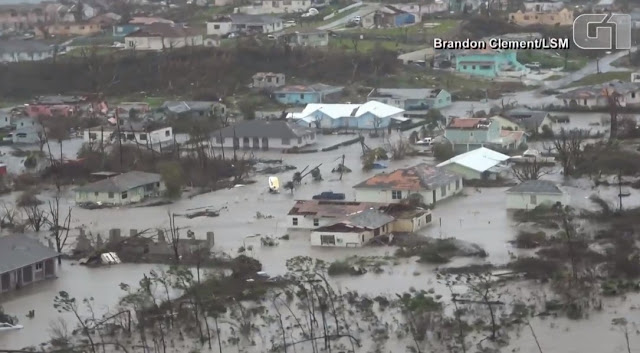 Destruição do furacão Dorian em Bahamas