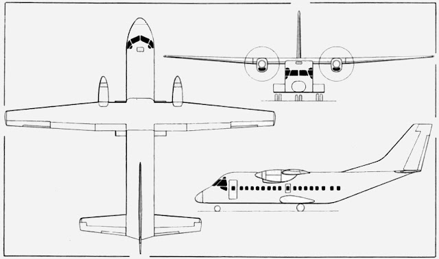 Bromon BR-2000 Three-view drawing