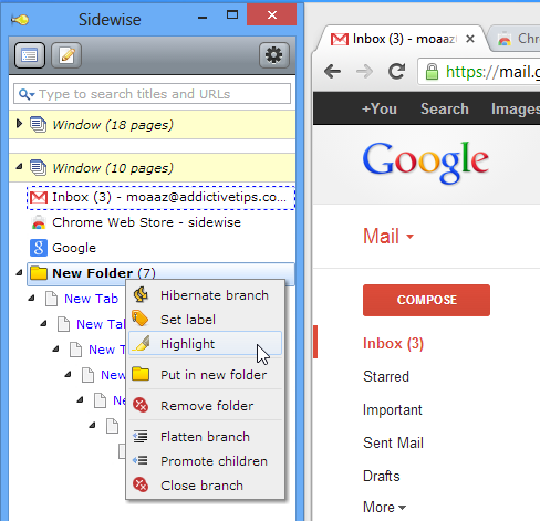 Sidewise Tree Style Tabs main panel