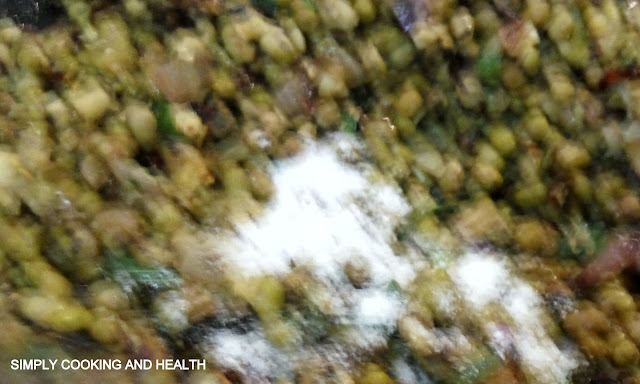 Adding mung bean and salt