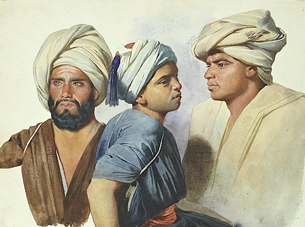 Charles Gleyre ( 1806-1874), Trois fellahs, 1835 , Musée cantonal des Beaux-arts de Lausanne, orientalisme