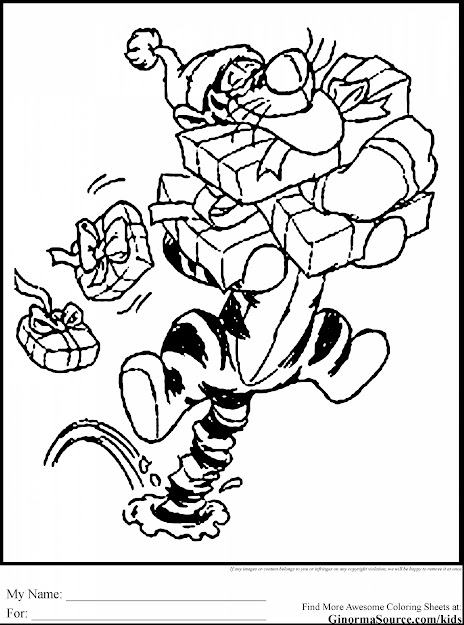 Outstanding Disney Christmas Coloring Pages With Tigger Coloring Pages And  Tigger Coloring Sheets